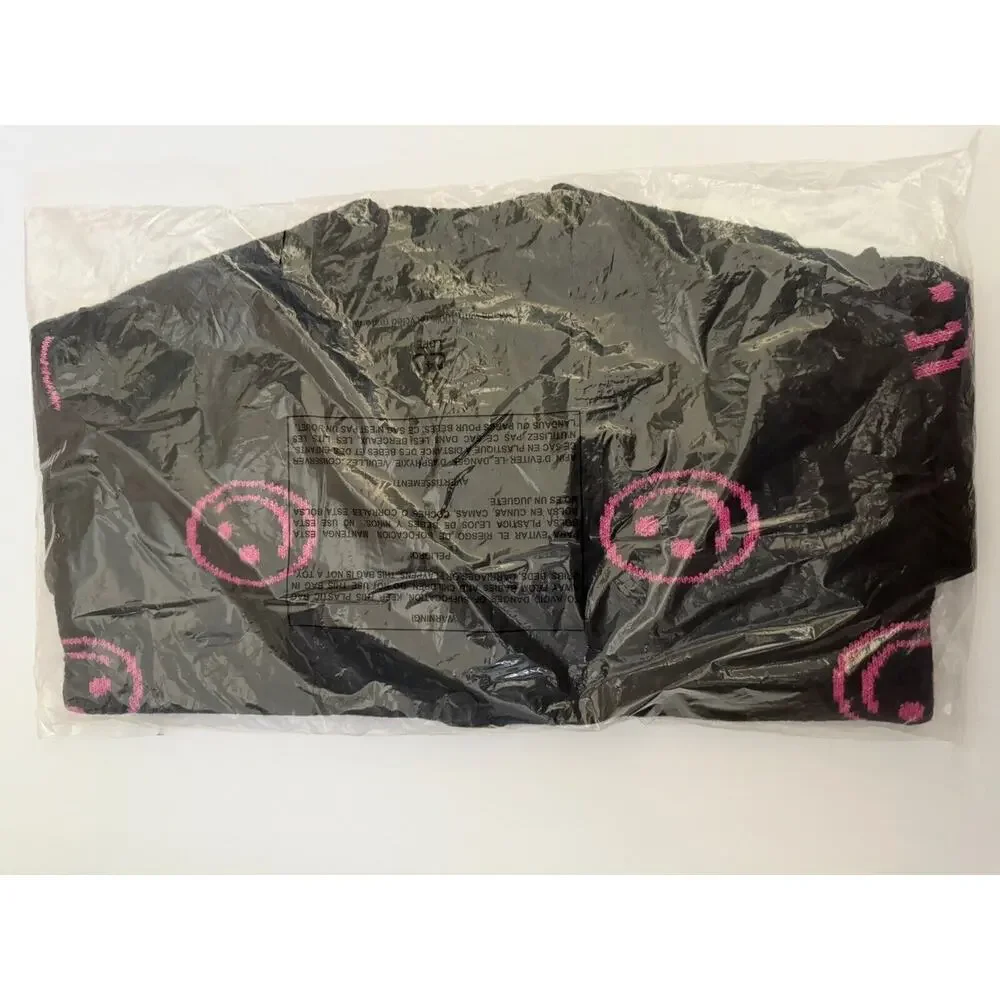 The Children’s Place Black Pink Smiley Happy Face Button Up Cardigan Size XXL 16